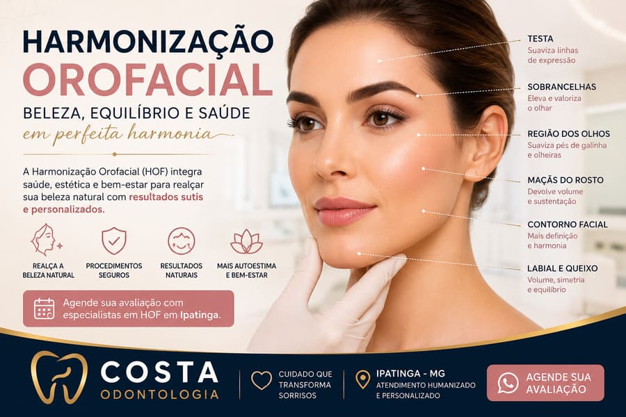 Harmonização orofacial (HOF) em Ipatinga com procedimentos estéticos faciais para rejuvenescimento e equilíbrio facial