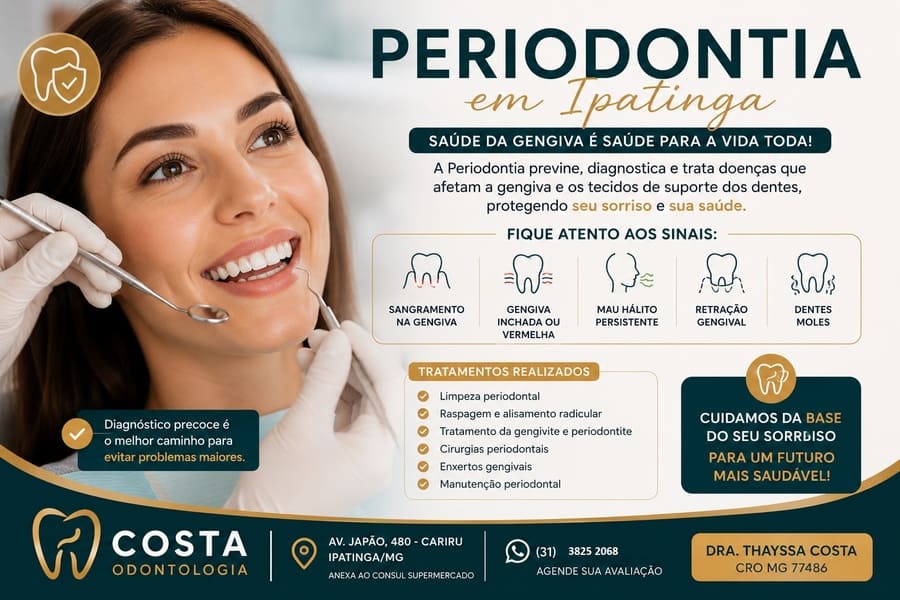Periodontia em Ipatinga com tratamento especializado para gengivite, periodontite e saúde da gengiva